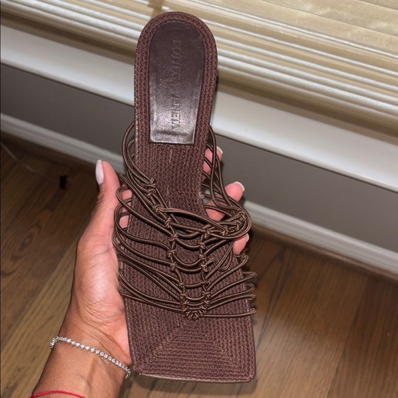 Bottega Veneta Dark Brown Strappy Sandals